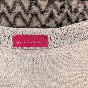 White Cold Shoulder Tie Sweater